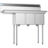 Koolmore 3 Compartment Stainless Steel NSF Commercial Kitchen Sink with 1 Drainboard SC101410-12L3
